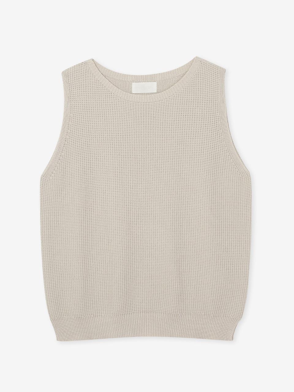 2NDSKIN cotton modified tissue sleeveless knit top