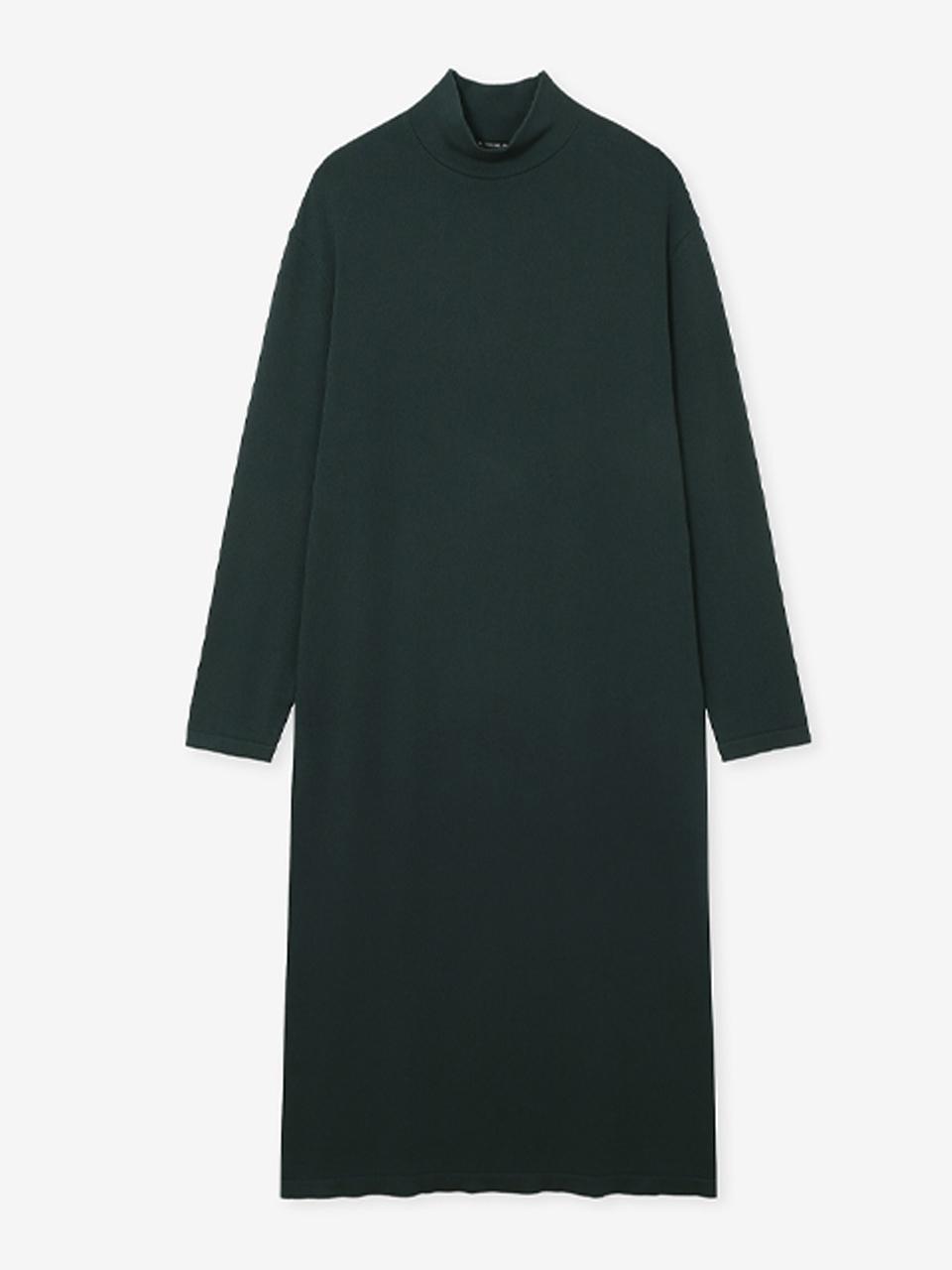 2NDSKIN Mock-neck ribbed loose fit long dress