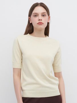 2NDSKIN Organic cotton silk half-length crew neck pullover