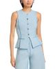 3.1 Phillip Lim 3.1 Phillip Lim Denim Effect Crewneck Button Front Vest - 1