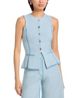 3.1 Phillip Lim 3.1 Phillip Lim Denim Effect Crewneck Button Front Vest