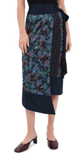 3.1 Phillip Lim 3.1 Phillip Lim Desert Flower Draped Wrap Skirt Midnight Multi