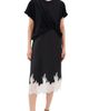 3.1 Phillip Lim 3.1 Phillip Lim Draped T-Shirt Slip Combo Dress Black White Multi - 1