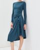 3.1 Phillip Lim 3.1 Phillip Lim Embellished Draped Jersey Midi Dress Petrol - 5