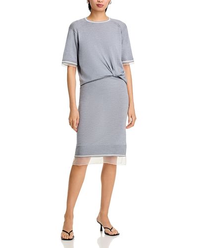 3.1 phillip lim knit dress 3.1 Phillip Lim Draped Knit Dress With Lace Hem