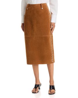 3.1 Phillip Lim 3.1 Phillip Lim Studded Faux Suede Midi Skirt