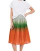 3.1 Phillip Lim 3.1 Phillip Lim T-Shirt Combo Dress with Ombre Voile Skirt White/Flame Multi - 1