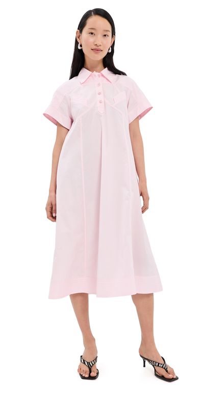 3.1 Phillip Lim 3.1 Phillip Lim Trapeze Midi Poplin Shirt Dress Blush