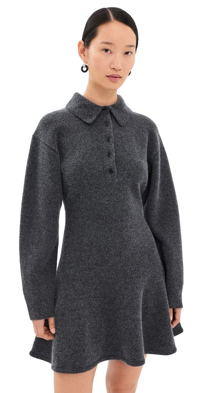3.1 Phillip Lim 3.1 Phillip Lim Wool Blend Polo Mini Dress Charcoal