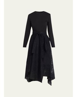 3.1 Phillip Lim Combo Long-Sleeve T-Shirt & Organza Midi Dress