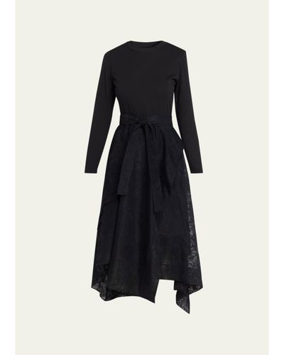 3.1 Phillip Lim Combo Long-Sleeve T-Shirt & Organza Midi Dress