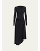 3.1 Phillip Lim Embellished Draped Long-Sleeve Maxi Dress - 1