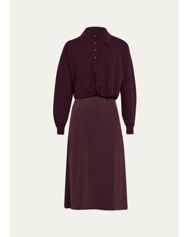 3.1 Phillip Lim Ultra-Fine Merino Wool Combo Dress