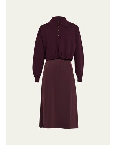3.1 Phillip Lim Ultra-Fine Merino Wool Combo Dress