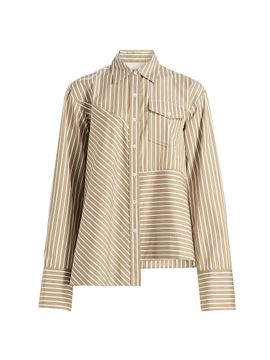 3.1 Phillip Lim Women's Asymmetric Striped Trapeze Button-Front Shirt