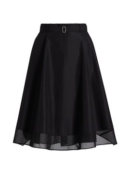 3.1 Phillip Lim Women's Belted Flounce Chiffon-Combo Skirt