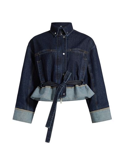 3.1 Phillip Lim Women's Boxy Peplum Hem Denim Jacket