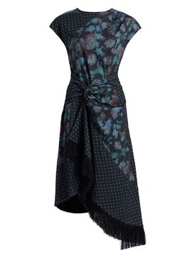 3.1 Phillip Lim Women's Desert Flower Twist Multi-Print Midi-Dress