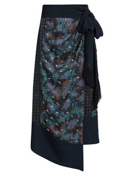 3.1 Phillip Lim Women's Desert Printed Embellished Midi-Wrap Skirt