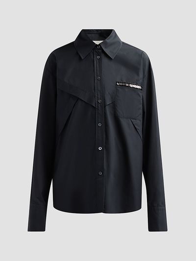 3.1 Phillip Lim Women's Embellished Cotton Poplin Shirt