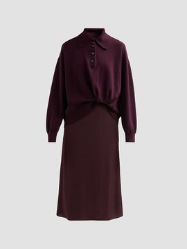 3.1 Phillip Lim Women's Mixed-Media Wool-Blend Midi Dress