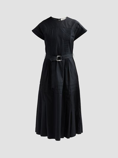 3.1 Phillip Lim Women's Pleated Cotton Poplin Midi Dress