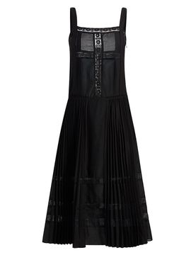 3.1 Phillip Lim Women's Pleated Lace-Trimmed Midi-Dress