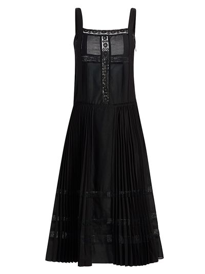 3.1 Phillip Lim Women's Pleated Lace-Trimmed Midi-Dress
