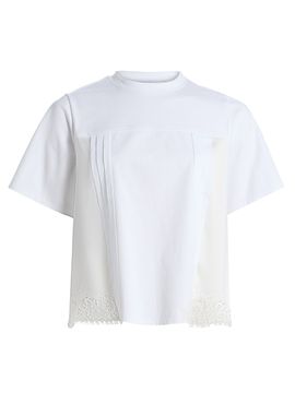 3.1 Phillip Lim Women's Satin & Lace Mixed-Media T-Shirt