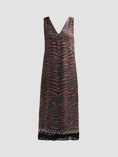 3.1 Phillip Lim Women's Tiger-Print Embellished Midi Dress