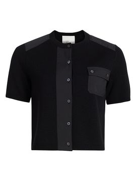 3.1 Phillip Lim Women's Wool Short Sleeve Cardigan