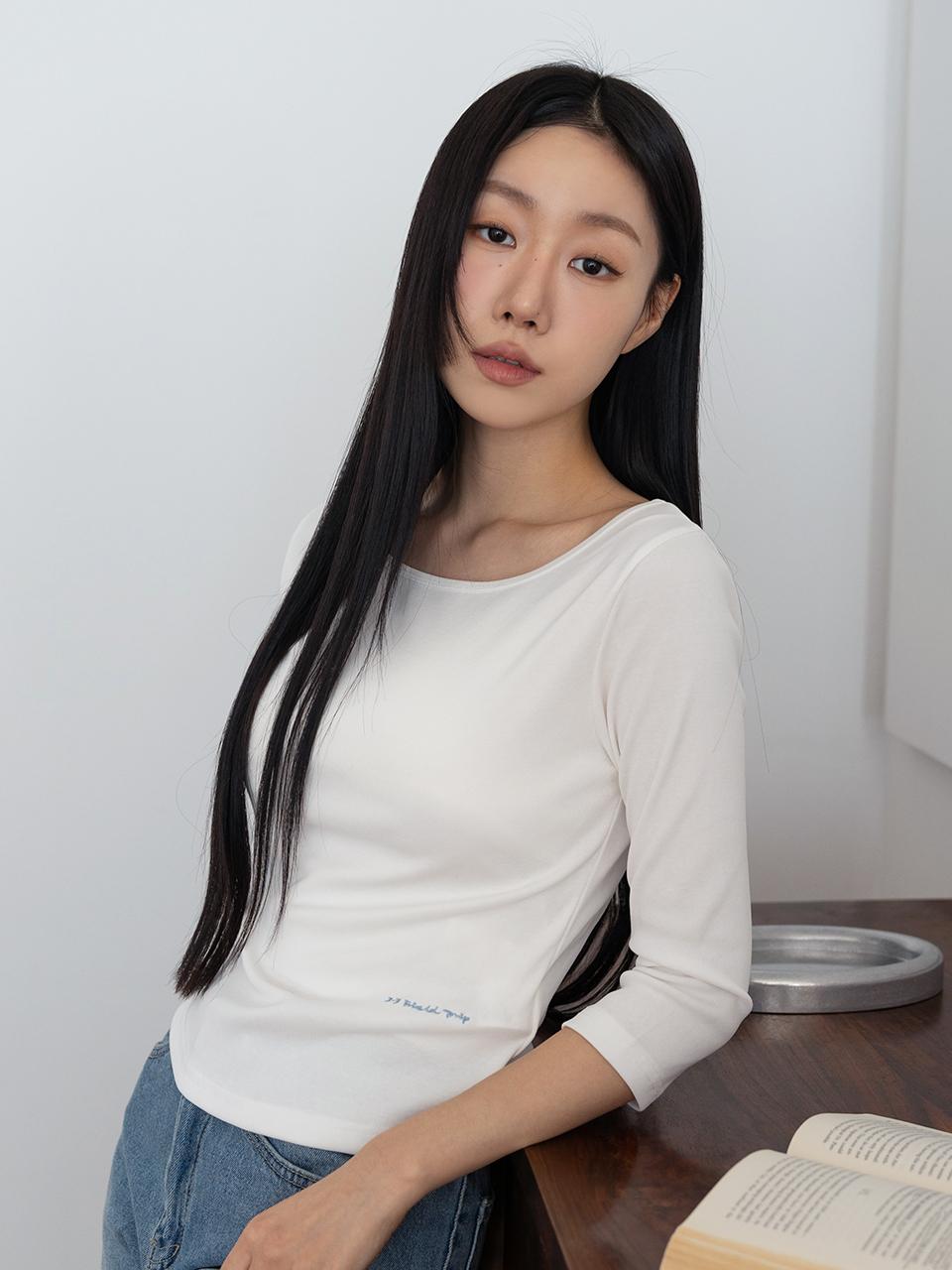 3.3 FIELDTRIP EMBROIDERED BOAT NECK JERSEY T-SHIRT (3COLOR)