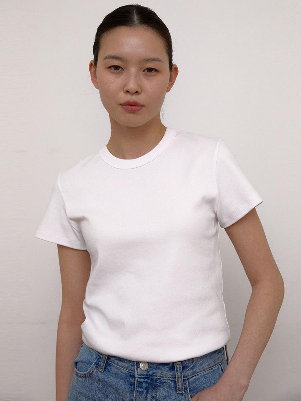 38comeoncommon Cap Sleeve Round T-Shirts (White)