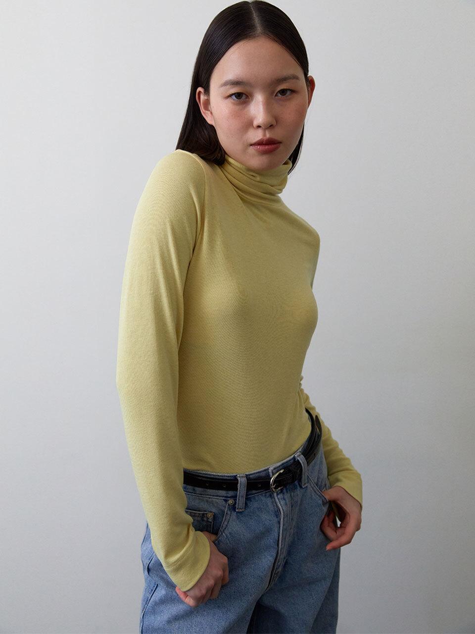 38comeoncommon Classic Turtle neck T-shirts (Lemon)