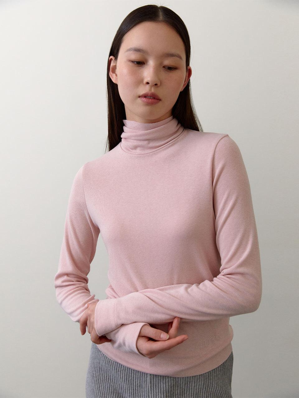 38comeoncommon Classic Turtle neck T-shirts (Light pink)