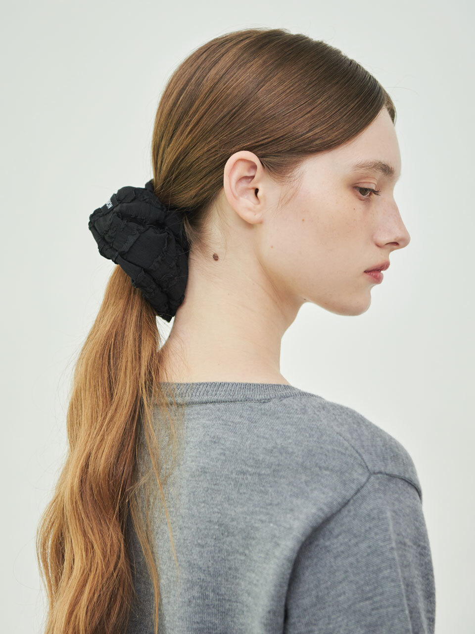 38comeoncommon Hair Scrunch Jacquard ( Black )