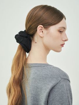 38comeoncommon Hair Scrunch Jacquard ( Black )