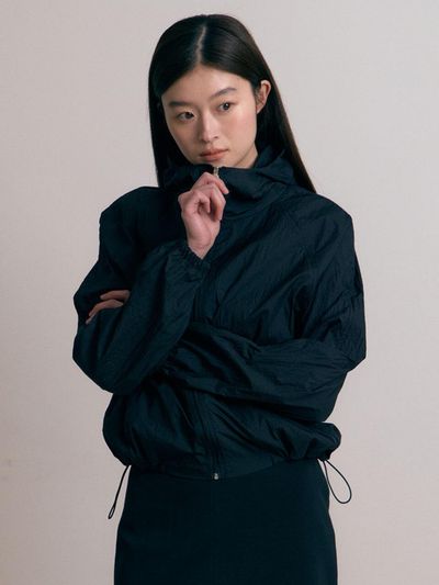 38comeoncommon Nylon hood jumper (Black)