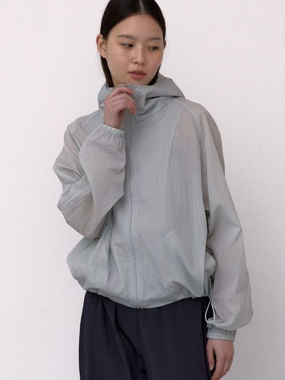 38comeoncommon Nylon Hood Jumper (Light Grey)