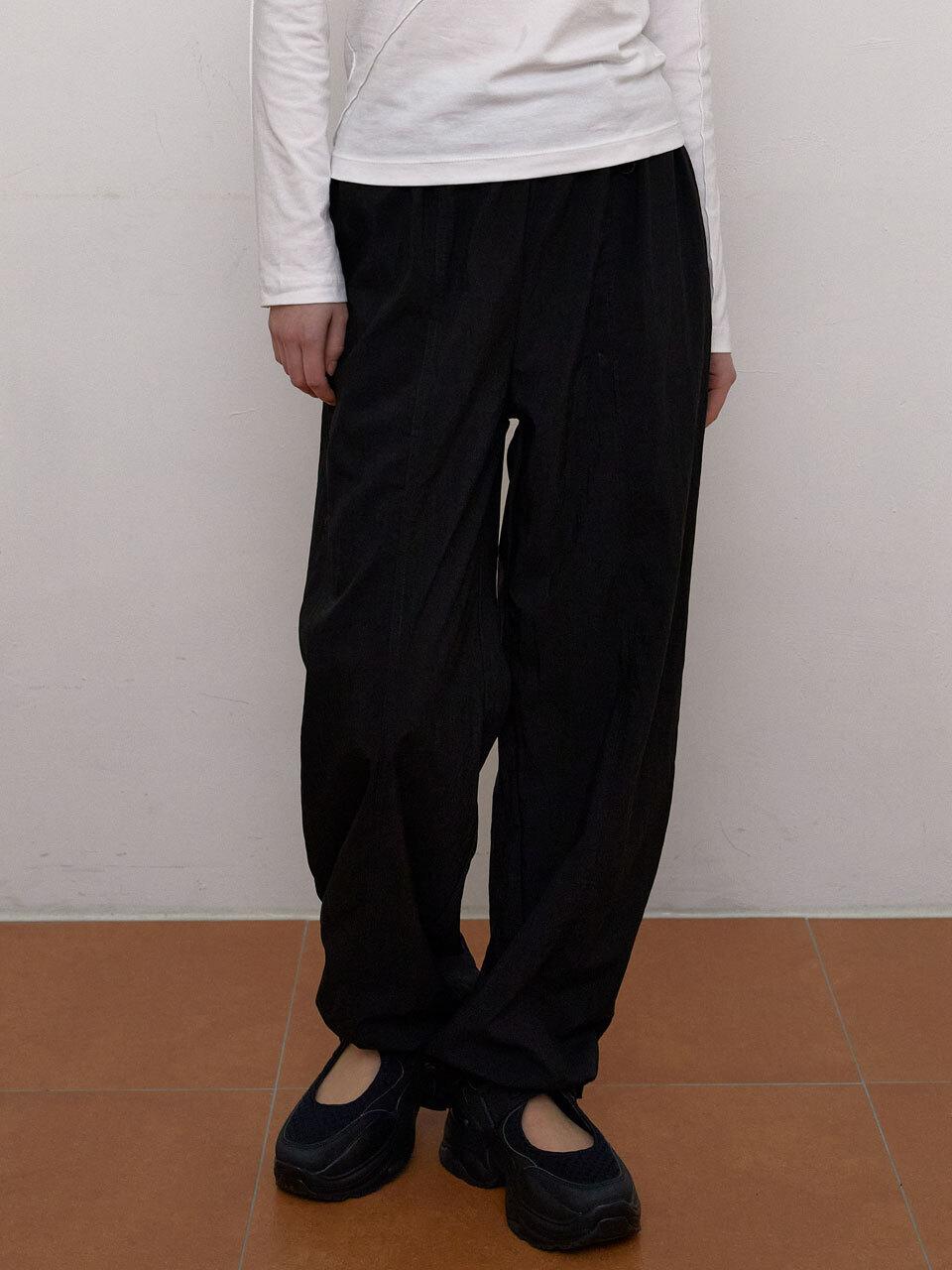 38comeoncommon Nylon Line String Pants (Black)