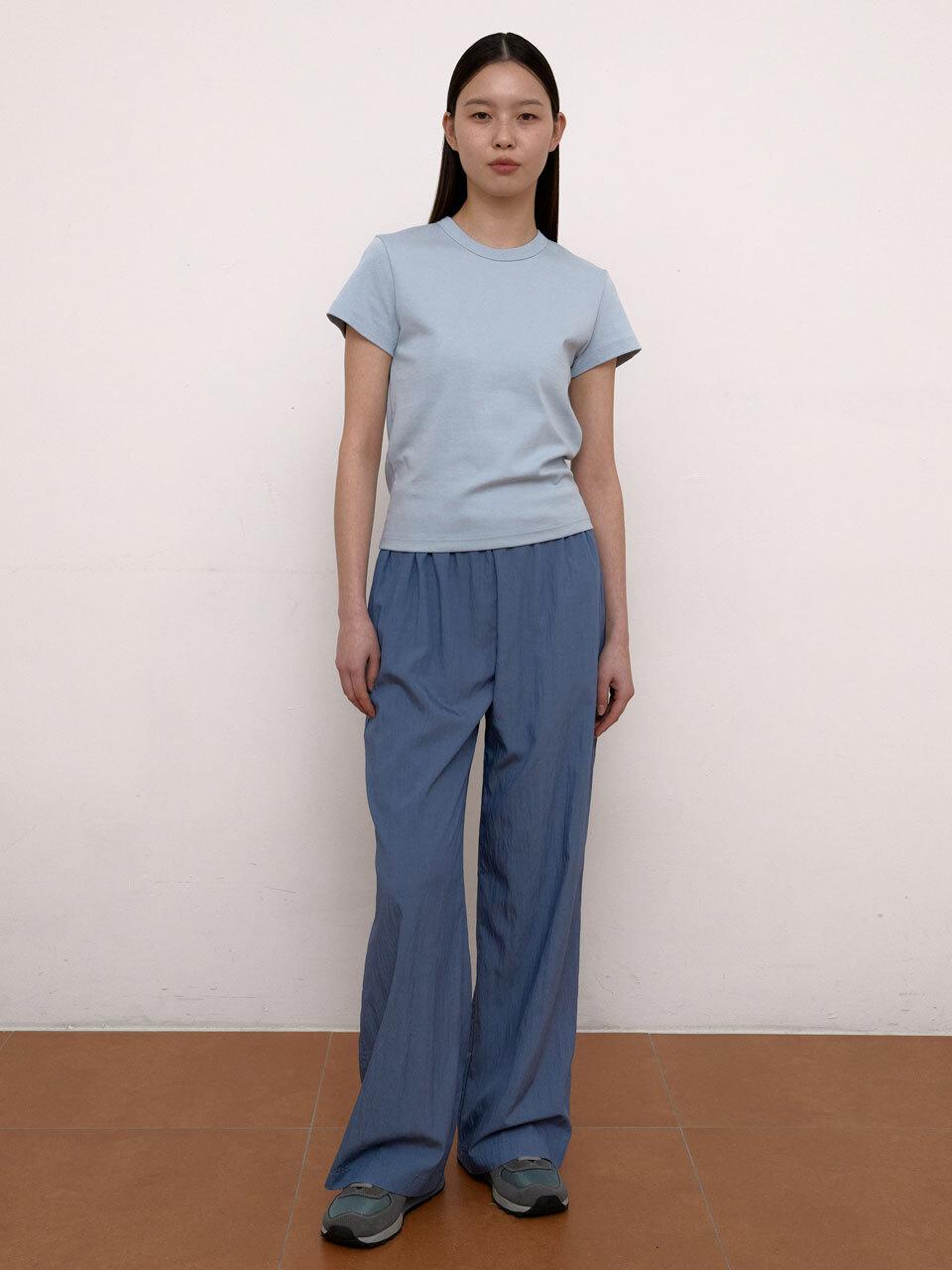 38comeoncommon Nylon loose Banding Pants (Blue)