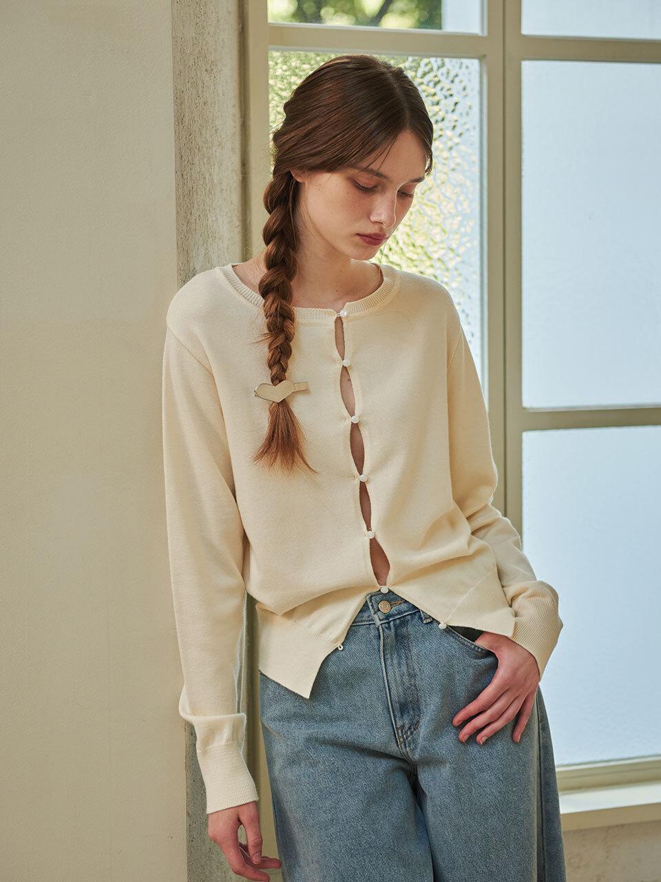 38comeoncommon Open Hook cardigan (Ivory)