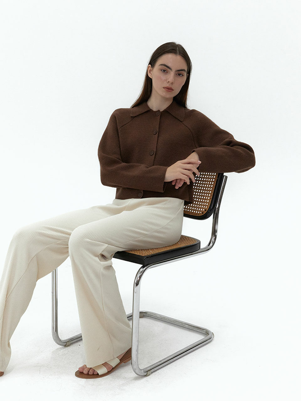 38comeoncommon Rib Knit Pants (Light Beige)
