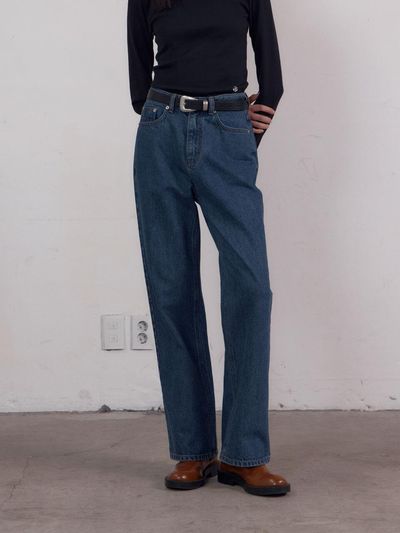 38comeoncommon Symbol Straight Denim Pants (Blue)