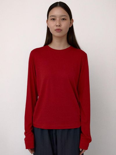 38comeoncommon Tencel Long Sleeve T-Shirts (Red)
