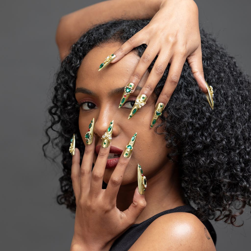 3H Nails 3H Nails Emerald Empress Luxury Handmade Press On Nails