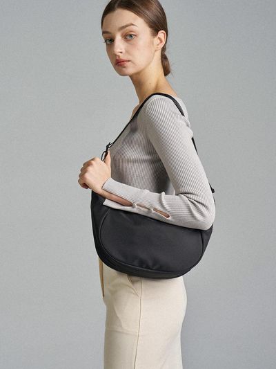 3reminds TRM Recycled Nylon Croissant Hobo Shoulder Bag (T38W)