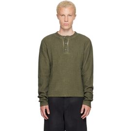 424 424 Khaki Long-Sleeve Thermal Jersey Henley