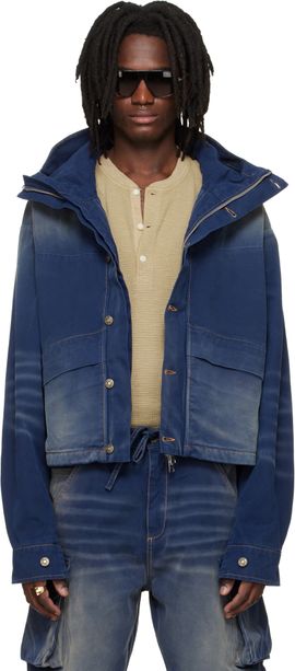 424 424 Navy Cropped Parka