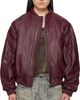 424 424 Red Leather Bomber Jacket - 1